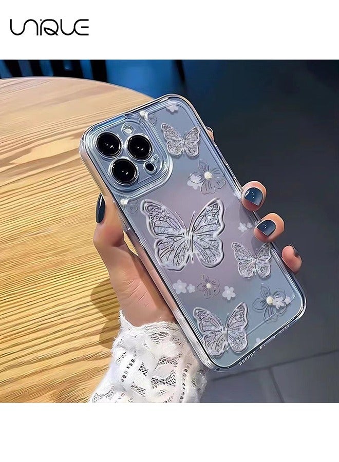 Unique Compatible with iPhone 15 Pro Max Cases, Gradient Purple Butterfly Pattern Cases, Clear Cases - Sleek and Minimalist Phone Cases - TPU Drop Protection - Image 5