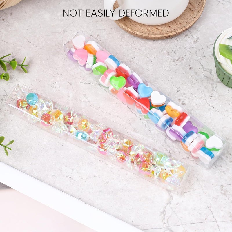 VGoodall 42PCS Clear Gift Boxes,1 x 1 x 8 Inch Plastic Favor Boxes Transparent Candy Containers for Wedding Baby Shower Bridal Shower Party - Image 4