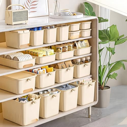 HoopVool® Multi Purpose Plastic Storage Bins Stackable Organizer Boxes with Lids, Stackable Crates for Home & Kitchen, items like books, clothes, snacks, toys. (Pack of 1, Medium - 24 X 16 X 14.5 CM) - Image 5