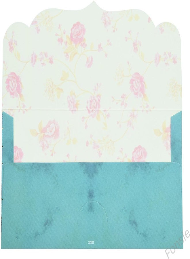 Fonsie Blue peacock pattern design pack of 30pcs cash envelopes for gifting money on wedding gift, baby shower gift, shagun, family gatherings with name space. - Image 3