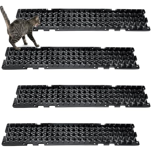 Nuanchu 12 Pieces Cat Deterrent Mat Stool Dog Cat Repellent Mat Cat Repellent Mat with Spikes Keep Dogs Off Counter Anti Pet for Outdoor Indoor Plants Garden Sofa Window165 x 33 InchBlack - Image 1