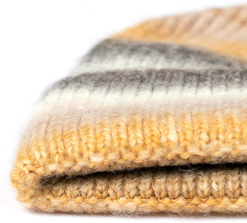Vgogfly Beanie Men Slouchy Knit Skull Cap Warm Stocking Hats Guys Women Striped Winter Beanie Hat Cuffed Plain Hat - Image 4
