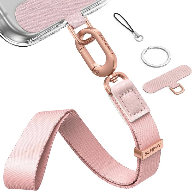 SURPHY Phone Lanyard with Cellphone Tether Tab, Adjustable Flat Anti Theft Phone Wrist Strap for Phone Case, Airpods, Keys, Camera Wrist Strap - Image 1