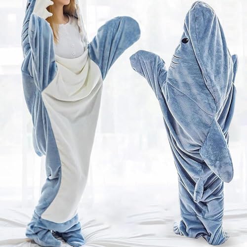Gudina Shark Onesie, Shark Blanket Hoodie Onesie Adult, Shark Sleeping Bag for Adult (L) - Image 2