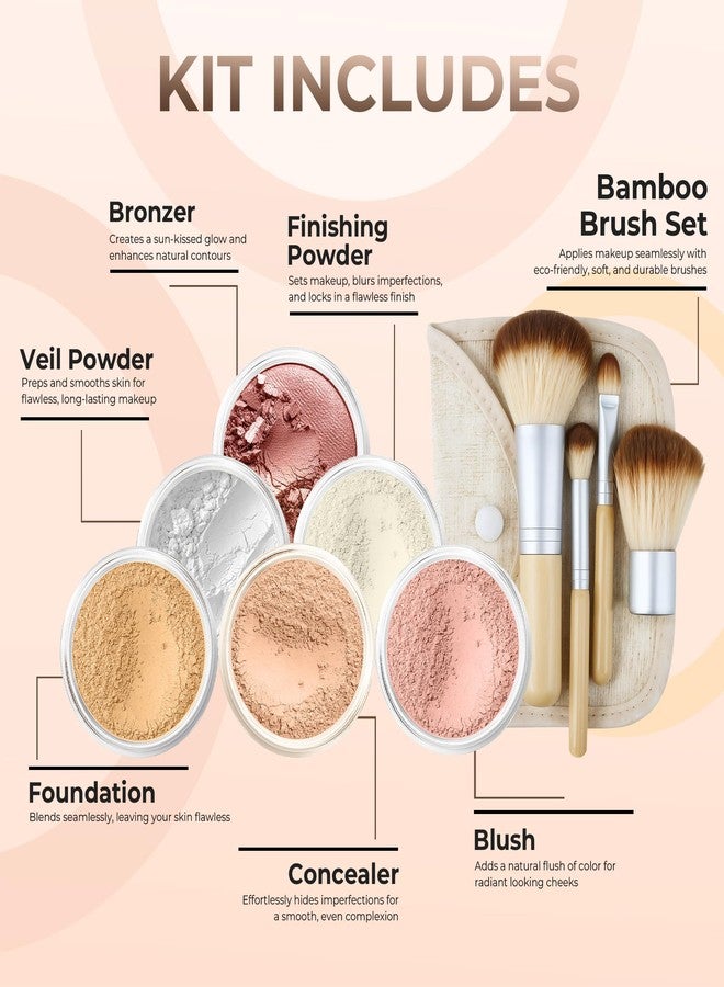 Sweet Face Minerals EVERYDAY KIT (FAIR 2) Full Size Mineral Makeup Set Matte Foundation Bare Face Sheer Powder Cover - Image 2