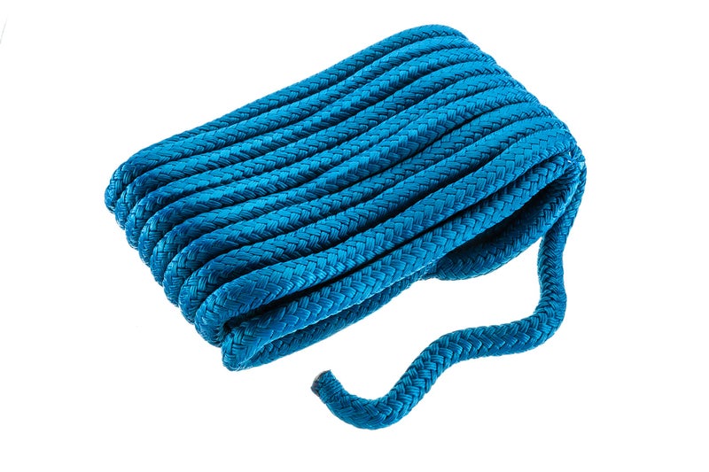 Seachoice Double-Braid Nylon Dock Line w/Eye Splice, Pre-Shrunk, Heat Stabilized, 5/8 in. X 35 Ft., Blue - Image 1