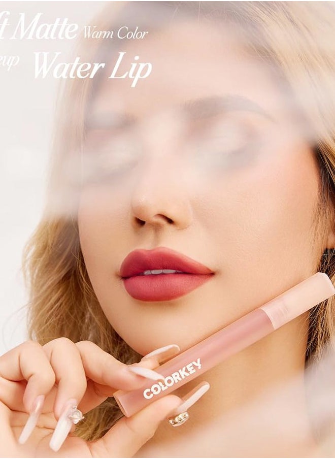 COLORKEY Soft Matte Water Lip Tint, Matte Finishs, Long-Lasting, Moist Fit Without Stickiness, Moisturized, Waterproof, Liquid Lipstick, Nude lip color (R303 Mist Thorns)  - Image 5