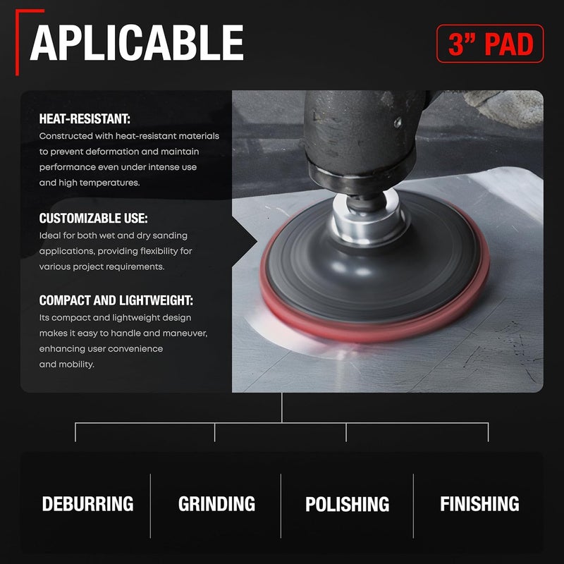 T1A 3-inch Conditioning Disc Pad Holder Assembly, Pack of 2-1/4'' Shank - Compatible with 3M ROLOC Scotch-Brite Brand Discs - Speed-Lok TR Quick-Change Attachment - Image 3