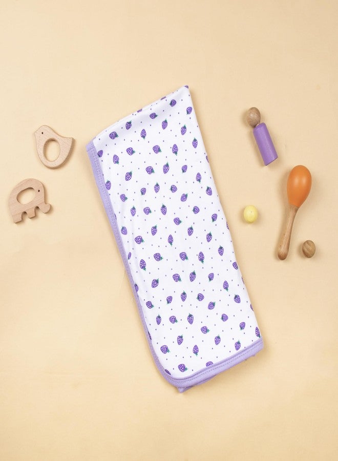 Tinycare Cotton Bath Hooded Towel for New Born Baby, Extra Soft Hosiery Fabric Printed Towel for Kids/Toddler/Infants 72 x 72cm, Quick Absorbent (Purple- Pack of 1) 0-12 Months - Image 3
