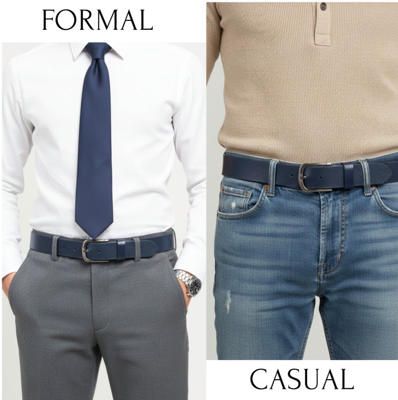 Classic Milano Genuine Leather Belts for men Print Texas Crunch 40MM Belt men PTX-401 (Blue) by Milano Leather - Image 2