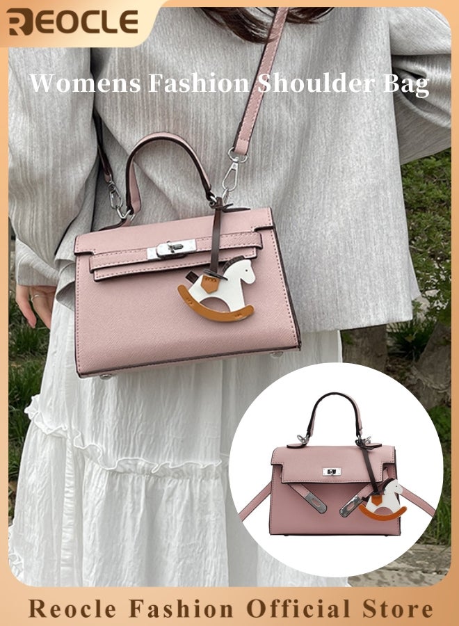 REOCLE Women Crossbody Bags Retro Style Women's Classic Leather Handbags Purses with Metal Buckle Decoration for Vacation Travel and Work - Image 1