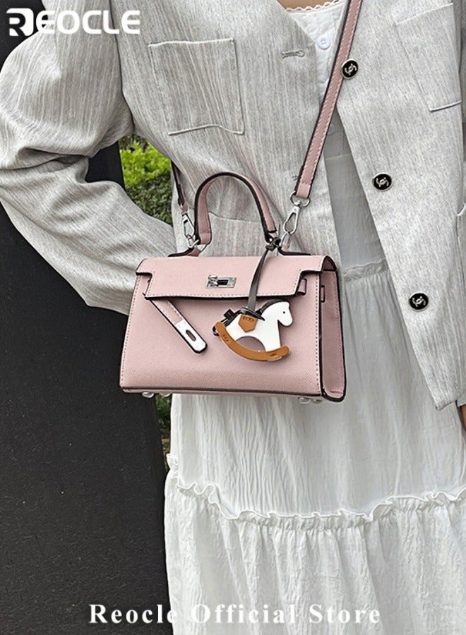 REOCLE Women Crossbody Bags Retro Style Women's Classic Leather Handbags Purses with Metal Buckle Decoration for Vacation Travel and Work - Image 4