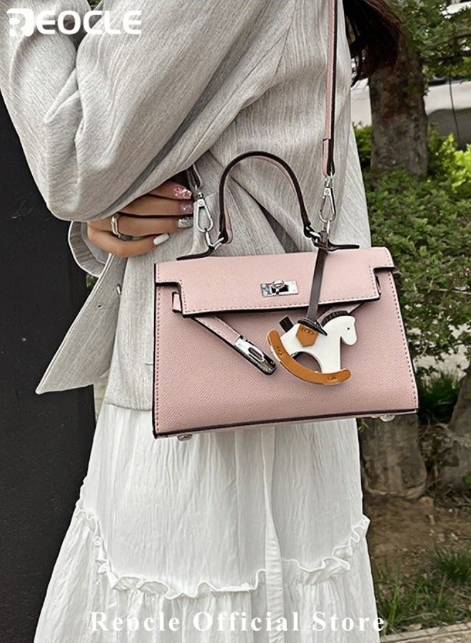 REOCLE Women Crossbody Bags Retro Style Women's Classic Leather Handbags Purses with Metal Buckle Decoration for Vacation Travel and Work - Image 5