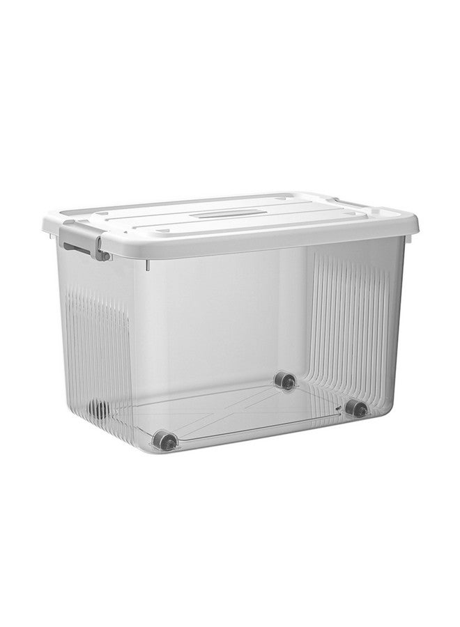 HoopVool Clear Storage Container Box, Stackable Storage Bin with Lid, Plastic Container with Heavy Duty Latches to Organize, White Lid. (PACK OF - 1, No.4-18 X 12.5 X 9.5 INCH) - Image 1