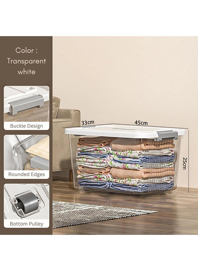 HoopVool Clear Storage Container Box, Stackable Storage Bin with Lid, Plastic Container with Heavy Duty Latches to Organize, White Lid. (PACK OF - 1, No.4-18 X 12.5 X 9.5 INCH) - Image 3