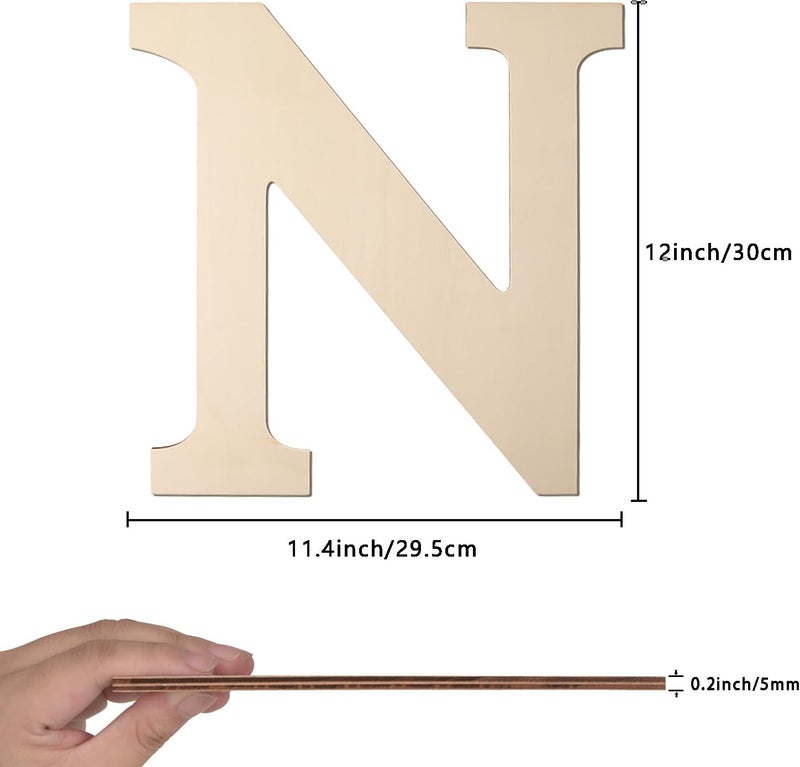 Focal20 Large Wooden Greek Letters 12 Inch Unfinished Greek Wooden Letters Ν Nu Wood Alphabet Letters for Wall Decor DIY Crafts Sorority Fraternity Party Decoration Birthday Gift Nursery Home Wall Art - Image 2