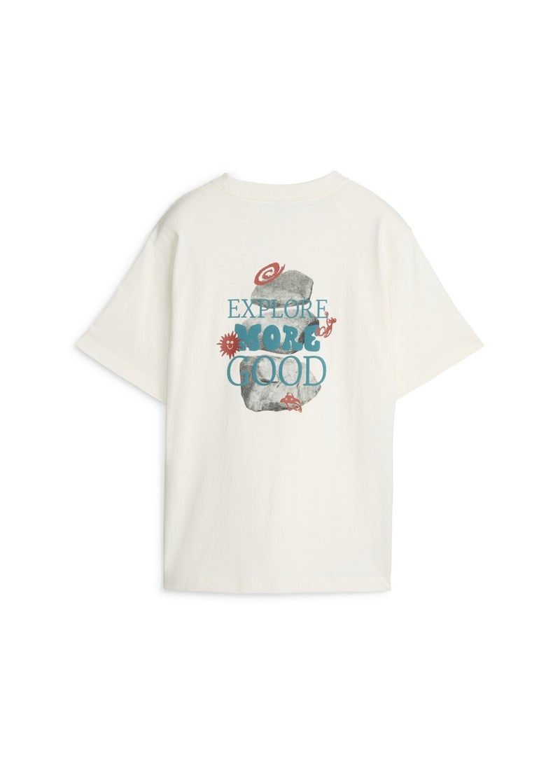 PUMA DOWNTOWN Womens White Relaxed Graphic T-shirt - Image 5