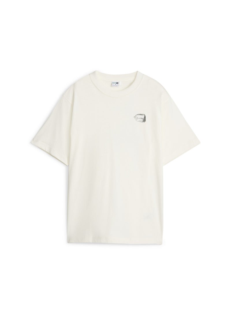 PUMA DOWNTOWN Womens White Relaxed Graphic T-shirt - Image 4