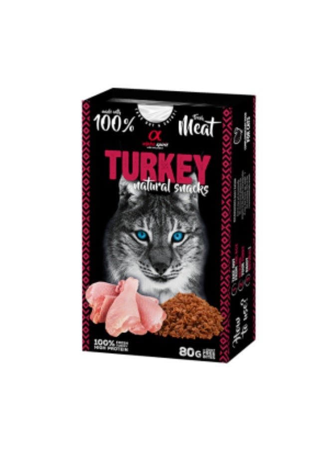 Alpha Spirit Natural Snacks for Cats Turkey 80 g