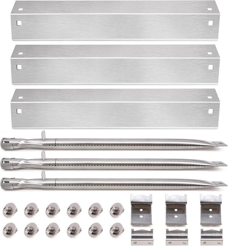 Adviace Grill Parts Kit for Char Griller 5050 5650 3001 5072 3072 3008 5252 3030 300 Replacement Parts, Flame Shields, Burner Pipes, Burner Tube/Flare Up Shield Support Kit - Image 1