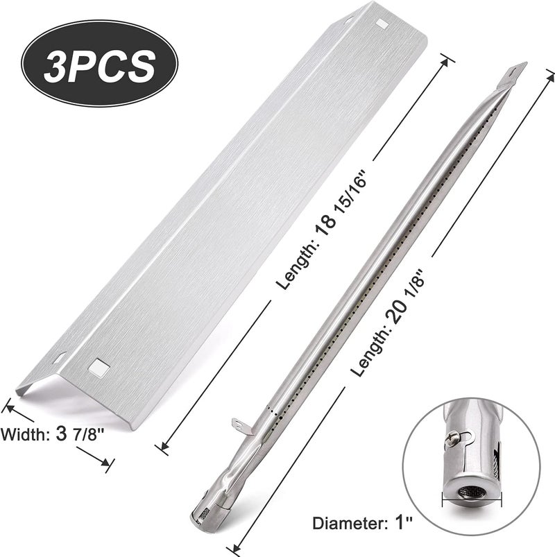 Adviace Grill Parts Kit for Char Griller 5050 5650 3001 5072 3072 3008 5252 3030 300 Replacement Parts, Flame Shields, Burner Pipes, Burner Tube/Flare Up Shield Support Kit - Image 3
