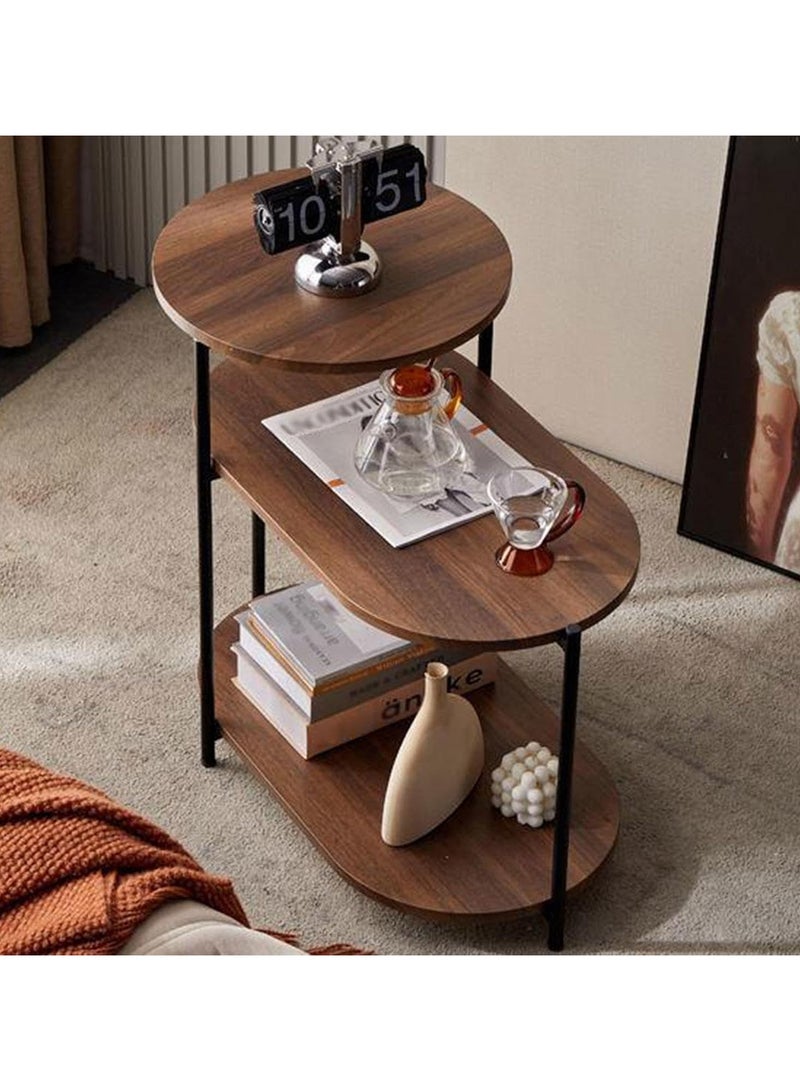 DubaiGallery Magic Home 3-layers Side table for living room sofa side Nordic simplicity coffee table flower stand iron and wooden home Multifunction decorative shelf Storage rack - Image 3