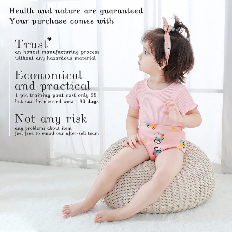 U0U Toddler Girls Potty Training Pants,Baby Girls Potty Training Underwear 6 Pack Size 4T Orange - Image 3