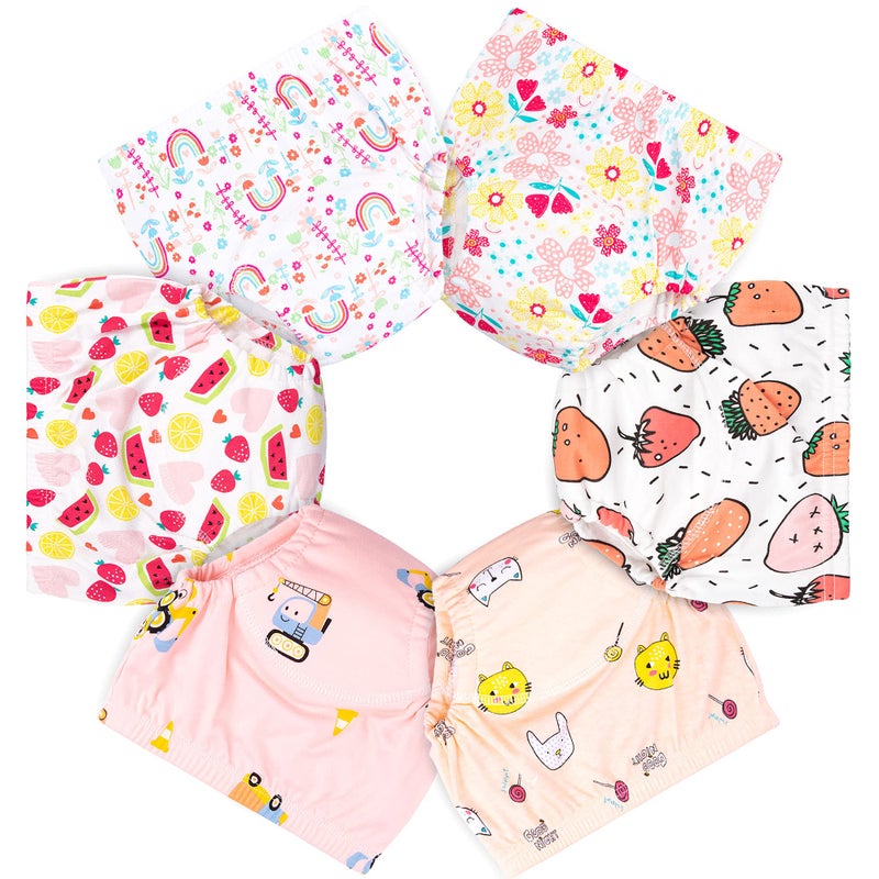 U0U Toddler Girls Potty Training Pants,Baby Girls Potty Training Underwear 6 Pack Size 4T Orange - Image 1