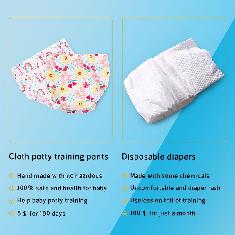U0U Toddler Girls Potty Training Pants,Baby Girls Potty Training Underwear 6 Pack Size 4T Orange - Image 5