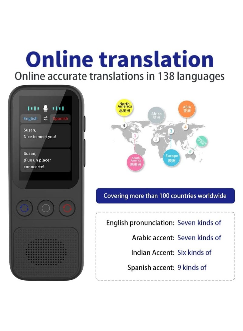 Generic Portable Two-Way Voice Translator Device with 138 Languages, Instant Offline Translation for Travel, Business, and Learning - Real-Time Language Support for Effortless Communication.  - Image 3