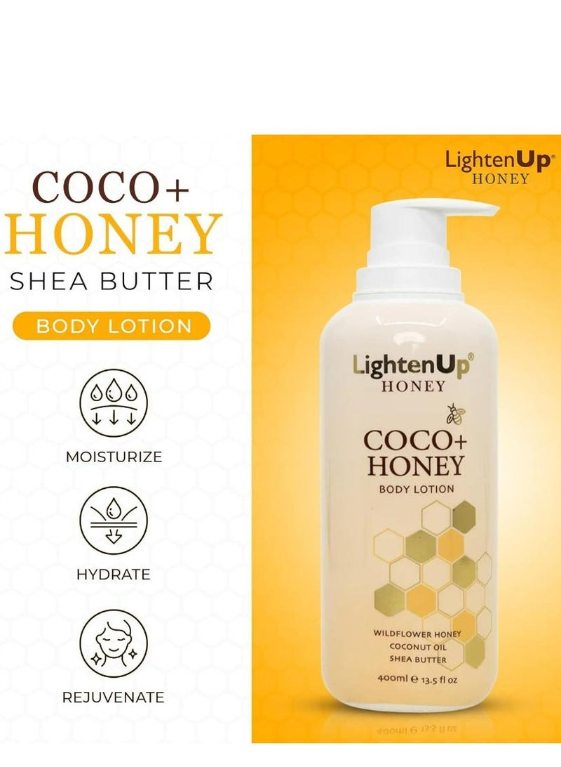لايتين اب لوشن الجسم كوكو + زبدة الشيا والعسل 400 مل - Image 4