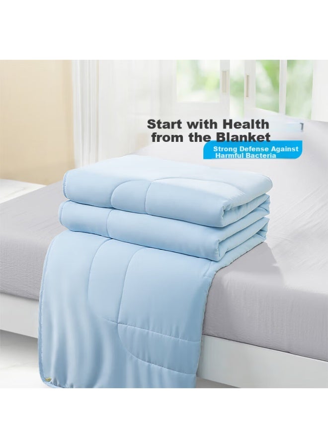 Fuanna Summer Quilt Clear Mountain Blue A Class Antibacterial And Mite-proof Air-conditioning Quilt Double Summer Cool Thin Quilt 3kg 230*229cm - Image 2