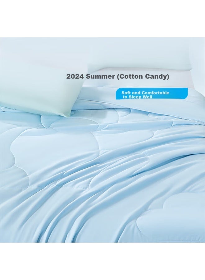 Fuanna Summer Quilt Clear Mountain Blue A Class Antibacterial And Mite-proof Air-conditioning Quilt Double Summer Cool Thin Quilt 3kg 230*229cm - Image 1