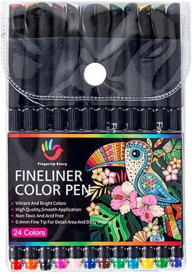 24 Colors Fineliner Fine Point Pens 0.4mm for Journaling Drawing Art Office Supplies - Image 1