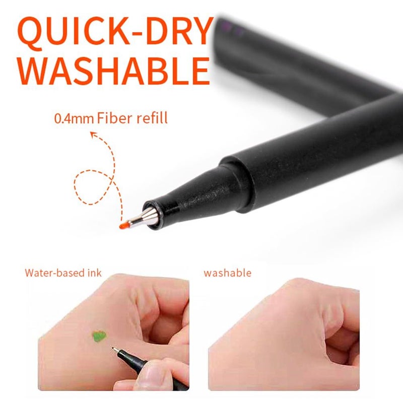 24 Colors Fineliner Fine Point Pens 0.4mm for Journaling Drawing Art Office Supplies - Image 5