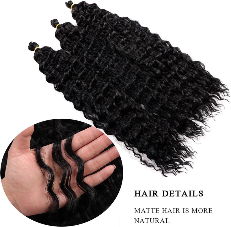 MAYSA Ocean Wave Crochet Hair Extensions 30in Crochet Hair 6Packs Soft Synthetic Braiding Curly Crochet Hair for Women #1B - Image 4