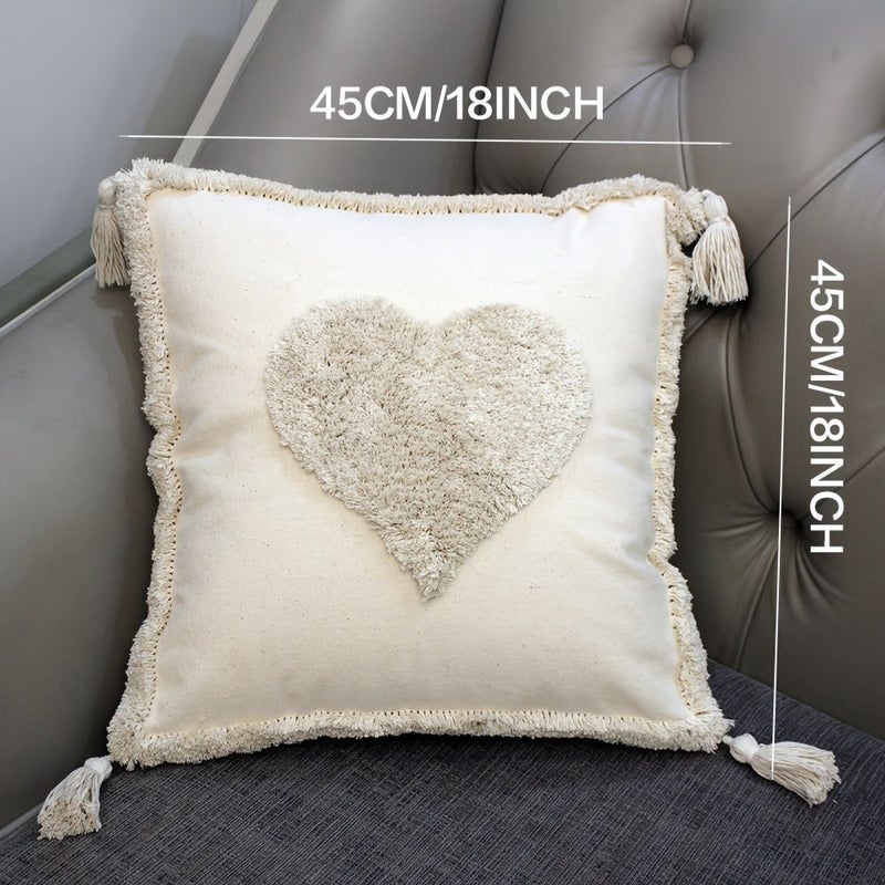 Light Brown 17.72 x 17.72 Inch Tufted Square Rice Pillow Cover Bohemian Home Decor for Living Room Sofa All Season - Image 3