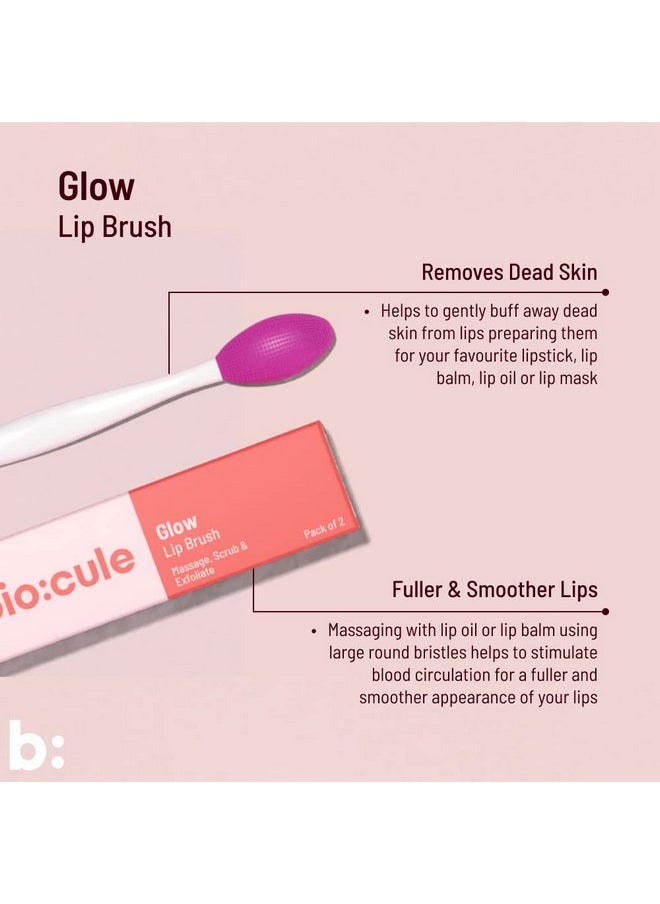 Biocule Glow Lip Brush ; Massage Scrub & Exfoliate Dead Skin ; For Soft Plump & Glowing Lips ; Double Sided Lip Brush ; For Men & Women ; Pack Of 2  - Image 4