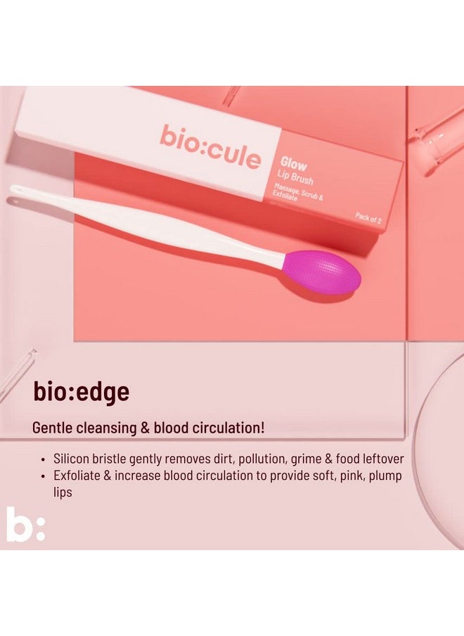 Biocule Glow Lip Brush ; Massage Scrub & Exfoliate Dead Skin ; For Soft Plump & Glowing Lips ; Double Sided Lip Brush ; For Men & Women ; Pack Of 2  - Image 5