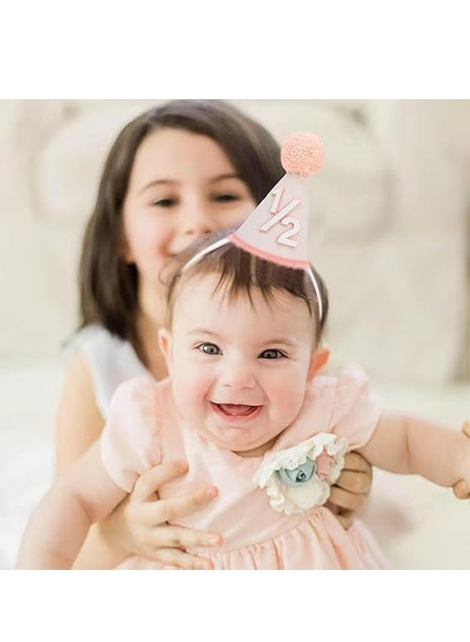 Half Birthday Hat -Baby 1/2 Birthday Cone Hat,Six Months Decorations,Party Hat Outfit for Girls/Boys - Image 3
