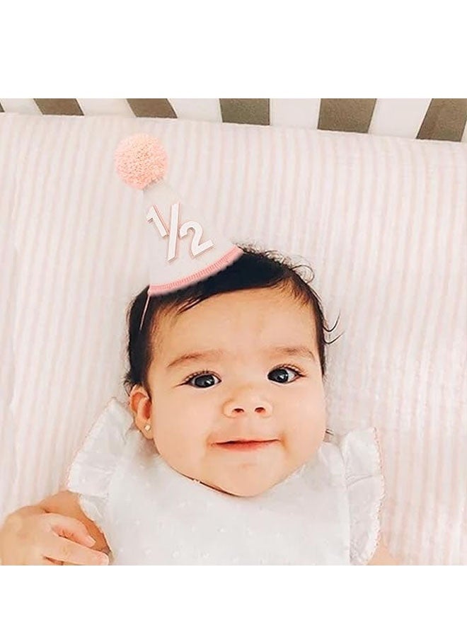 Half Birthday Hat -Baby 1/2 Birthday Cone Hat,Six Months Decorations,Party Hat Outfit for Girls/Boys - Image 4