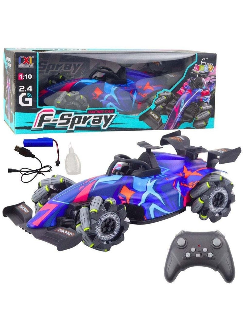 1:10 RC Racing Car with Lights, Sounds & Steam Effect | Remote Control Drift Car for Kids & Adults | High Speed Electric RC Vehicle with Realistic Effects | Indoor Outdoor Racing Toy | Rechargeable Remote Controlled Car RC Stunt Car Gift for Boys Girls - Image 3