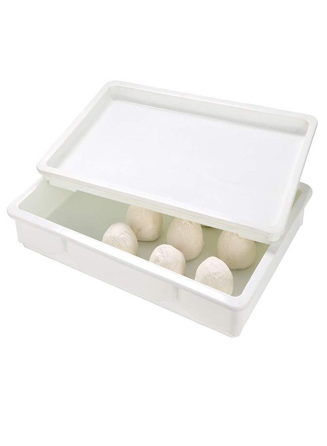 Restaurantware-LID ONLY: Lid For Proofing Box, 1 Rectangle Lid For Dough Box - Stackable, Dishwashable, White Plastic Lid For Pizza Dough Box, Durable, Proofing Box Sold Separately - Image 2