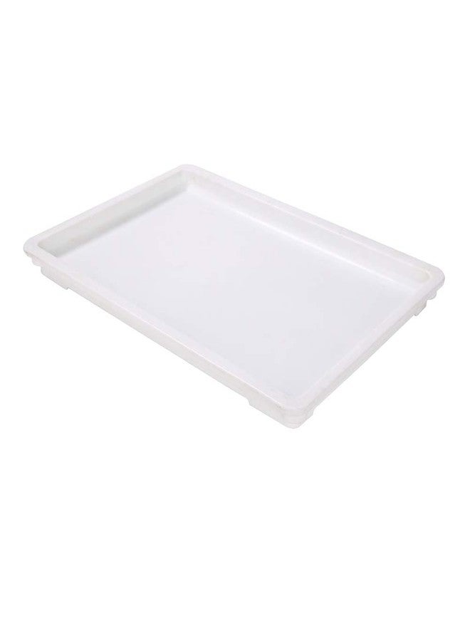 Restaurantware-LID ONLY: Lid For Proofing Box, 1 Rectangle Lid For Dough Box - Stackable, Dishwashable, White Plastic Lid For Pizza Dough Box, Durable, Proofing Box Sold Separately - Image 1