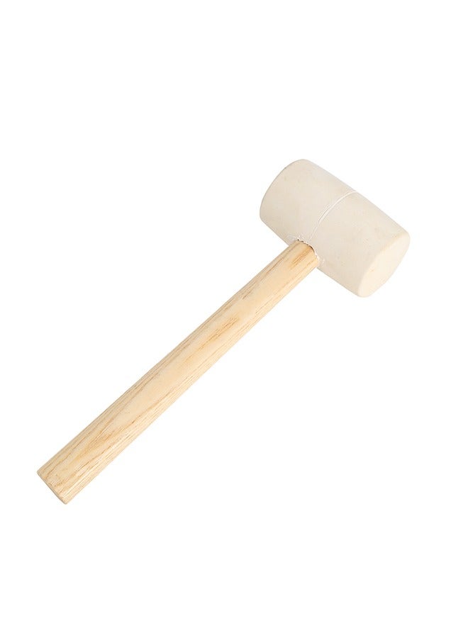 لوازم مطرقة مطاطية مع مقبض خشب - 850 جرام - لا تترك آثاراً - تمتص الصدمات - مناسبة للأرضيات، والأعمال اليدوية، والبناء - مقبض مريح غير قابل للانزلاق - مثالية للترميم المنزلي، والنجارة، ووضع الخيام - Image 3