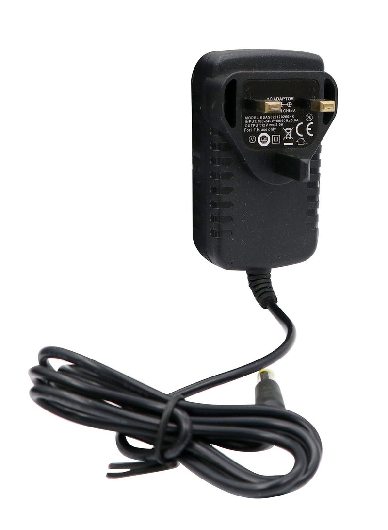 محول طاقة UK-12V-2A - أسود - Image 1