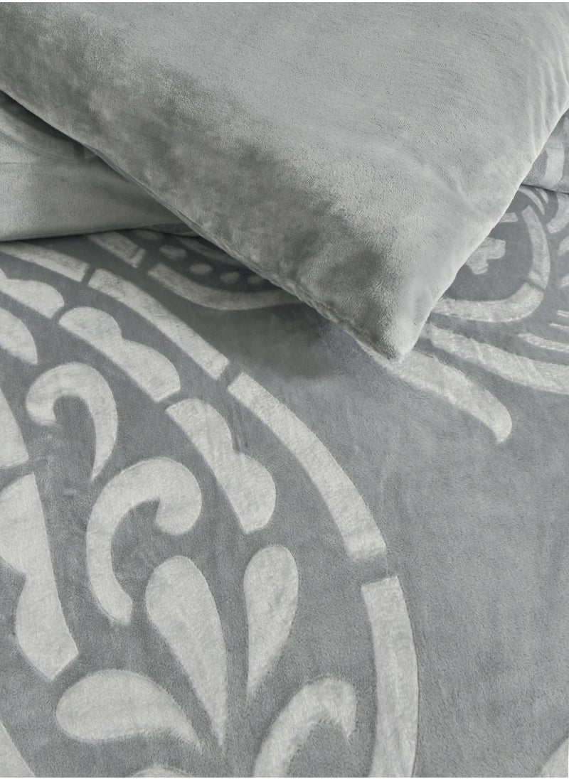 Master Home Textile - Velvet Comforter Sets, 5 Pcs Single Size, Fits 120 x 200 cm Single Size Bed, With Removable Filling, Soft, Warm - Image 1