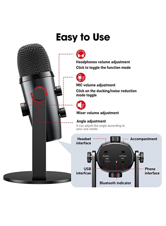 Jmary PW10 Professional Metal Voice Recording Usb Condenser Studio And Podcast Recording Gaming Microphones - Image 3