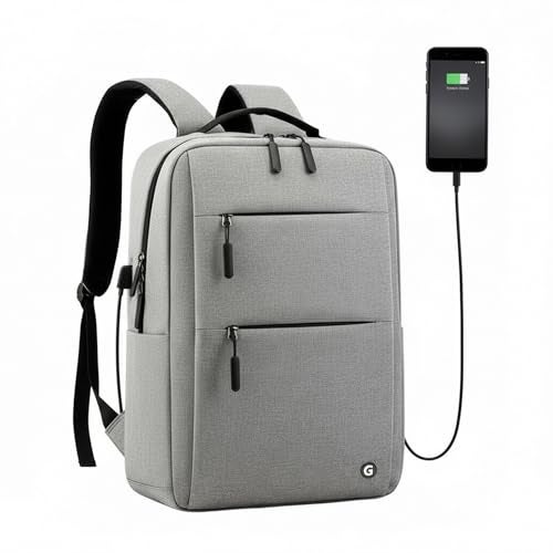 GadgetBite Graphite 20 Litre Laptop Bag with 15.6 Inch Laptop Compartment USB Charging Port and Organiser Pocket for Men Women Boys Office College and Travel with Bottle Pocket Laptop Backpack - Grey - Image 1