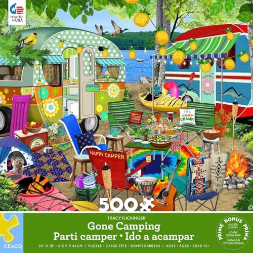 Ceaco - Tracy Flickinger - Gone Camping - 500 Piece Jigsaw Puzzle - Image 3